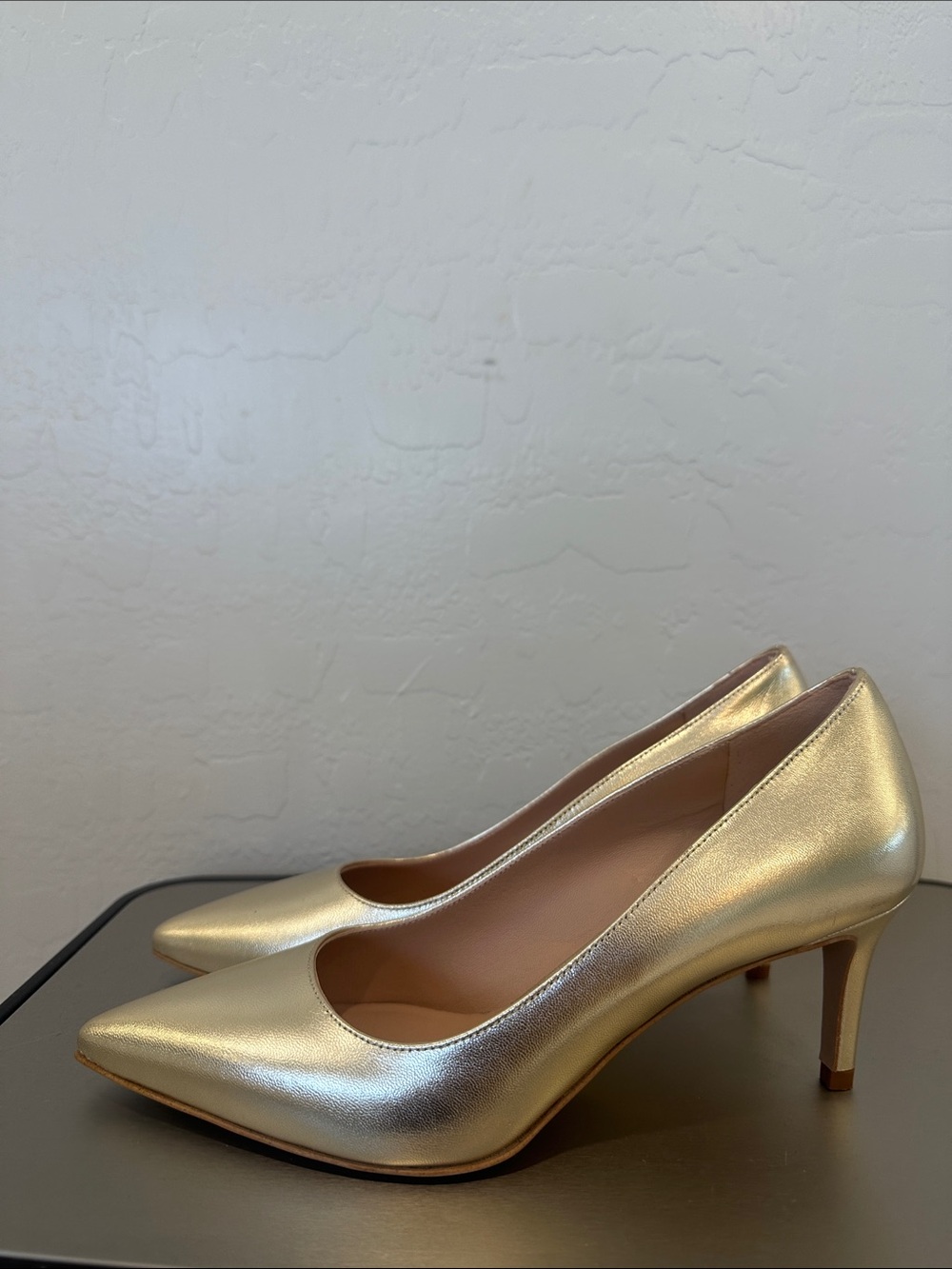 Bruno Magli Metallic Gold Pointed Toe Pumps